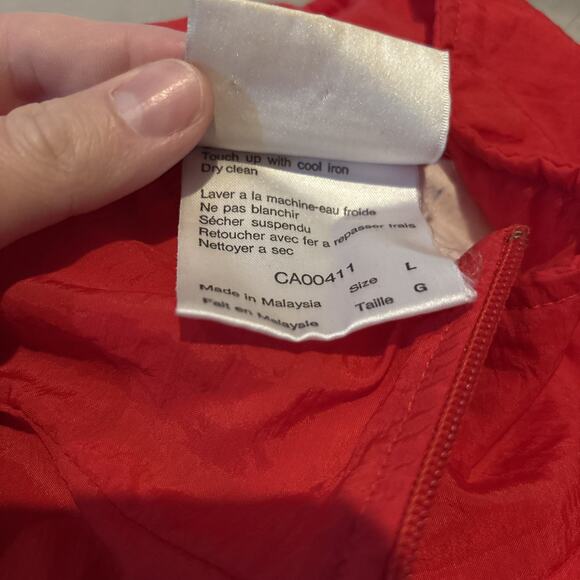 90s 80s Vintage Mens L ADIDAS ORIGINALS Nylon Red Running Track Jacket - Picture 10 of 16